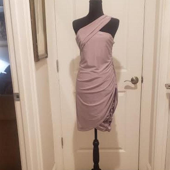 REDUCED! Stunning ASOS Pink Off One Shoulder Dress Size 14 - Picture 1 of 3